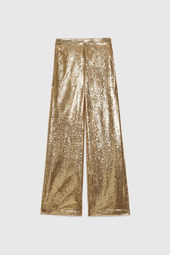Gold fabric trousers