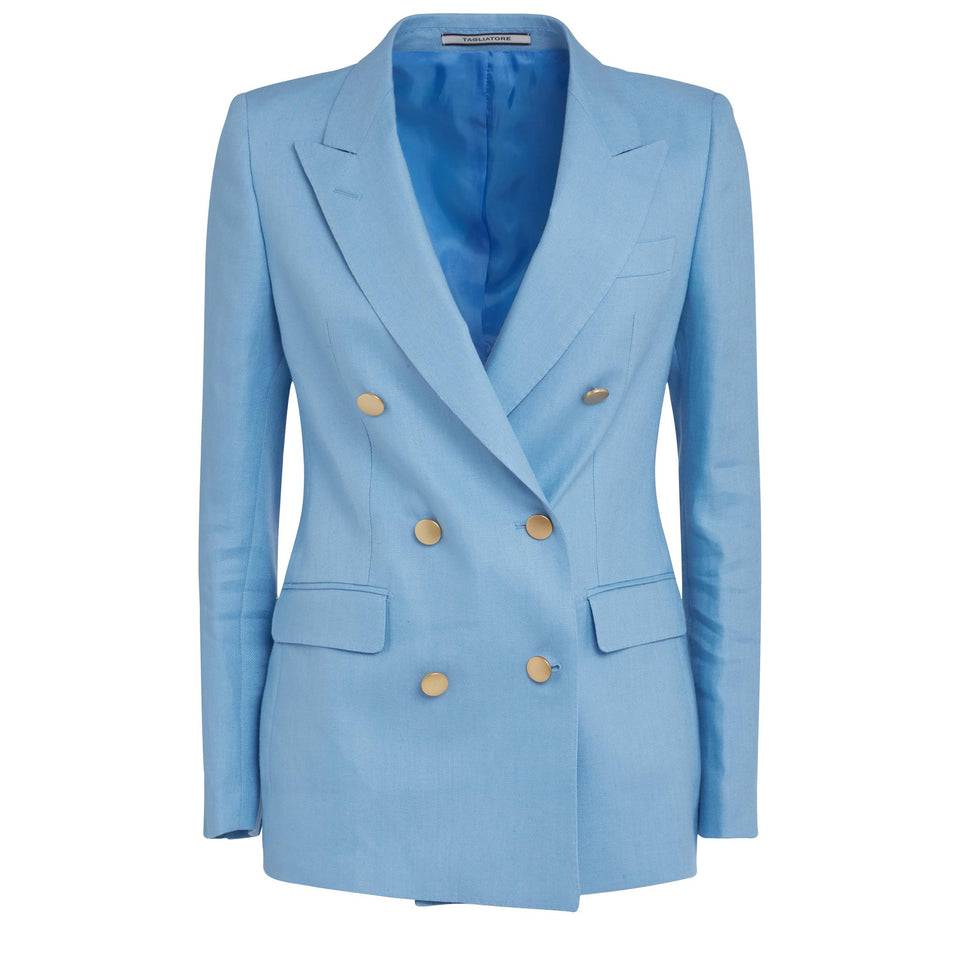 Double breasted jacket ''J-Parigi'' in light blue fabric