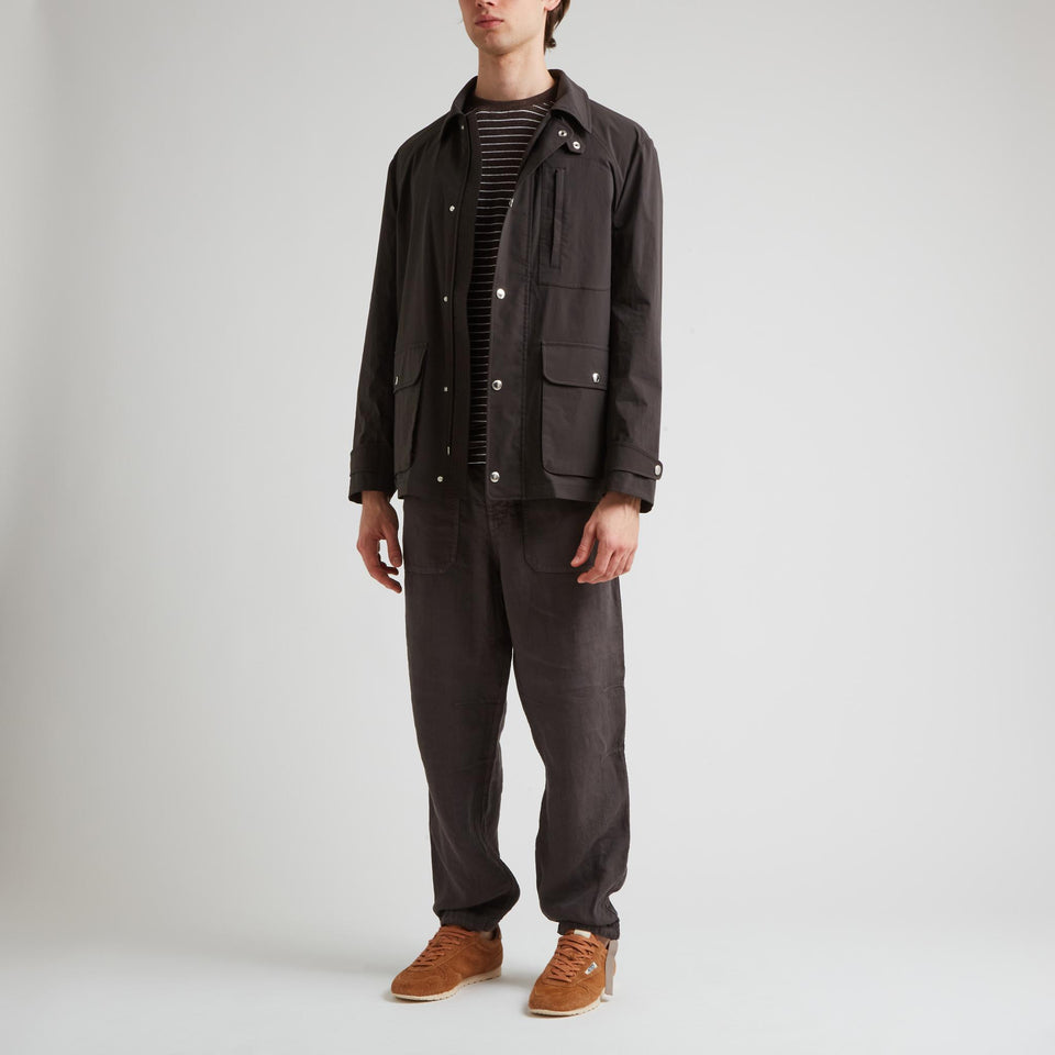 Brown water-repellent cotton jacket