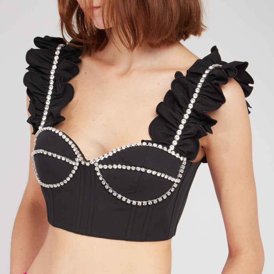 Top crop in cotone bianco - GIO MORETTI