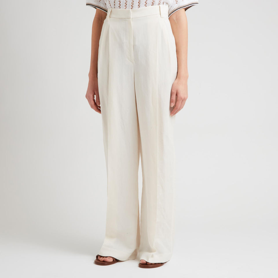 Pantalone in lino bianchi