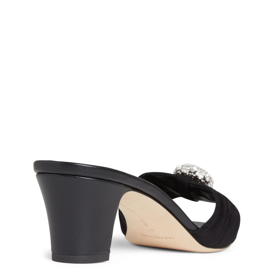 Sandalo "Ansaklo" 50 in suede nero 125-2828 BLCK MANOLO BLAHNIK