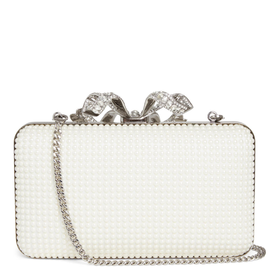 Mini white crystal bag