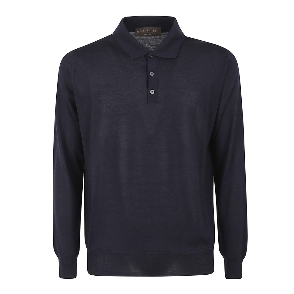 Polo in cashmere navy FW25K40LPRO 9905 BRETT JOHNSON