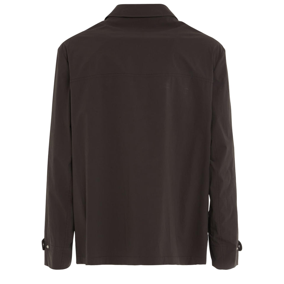 Brown water-repellent cotton jacket