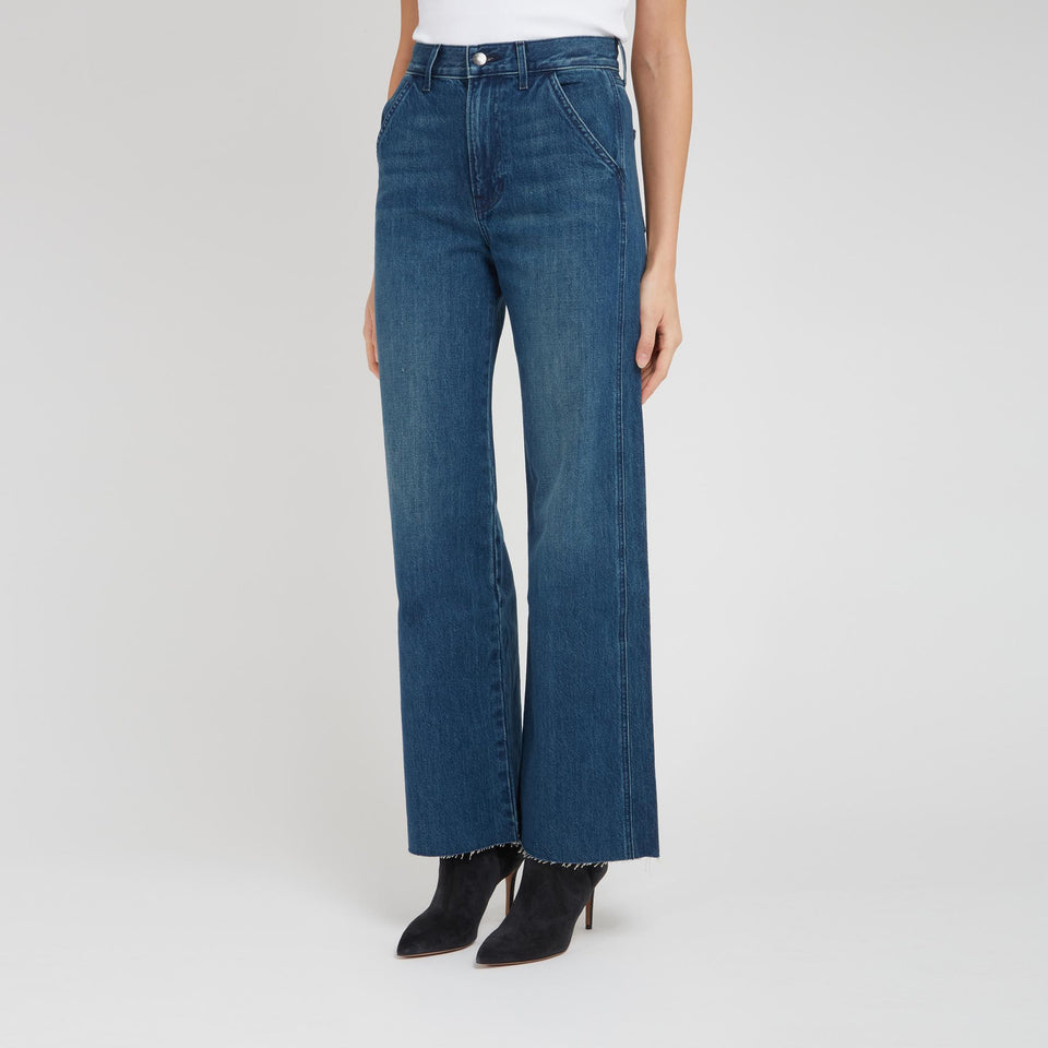 Blue denim flared jeans