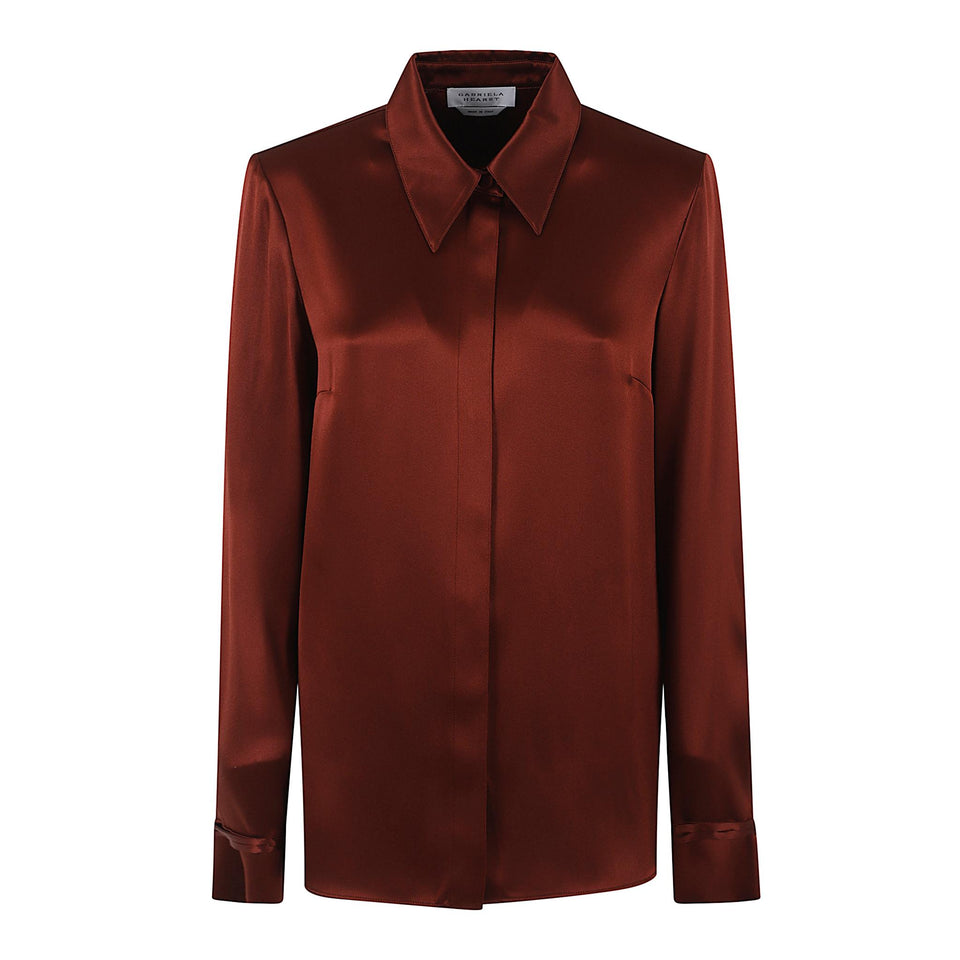 Camicia in seta rossa 1251178 S096BTS GABRIELA HEARST