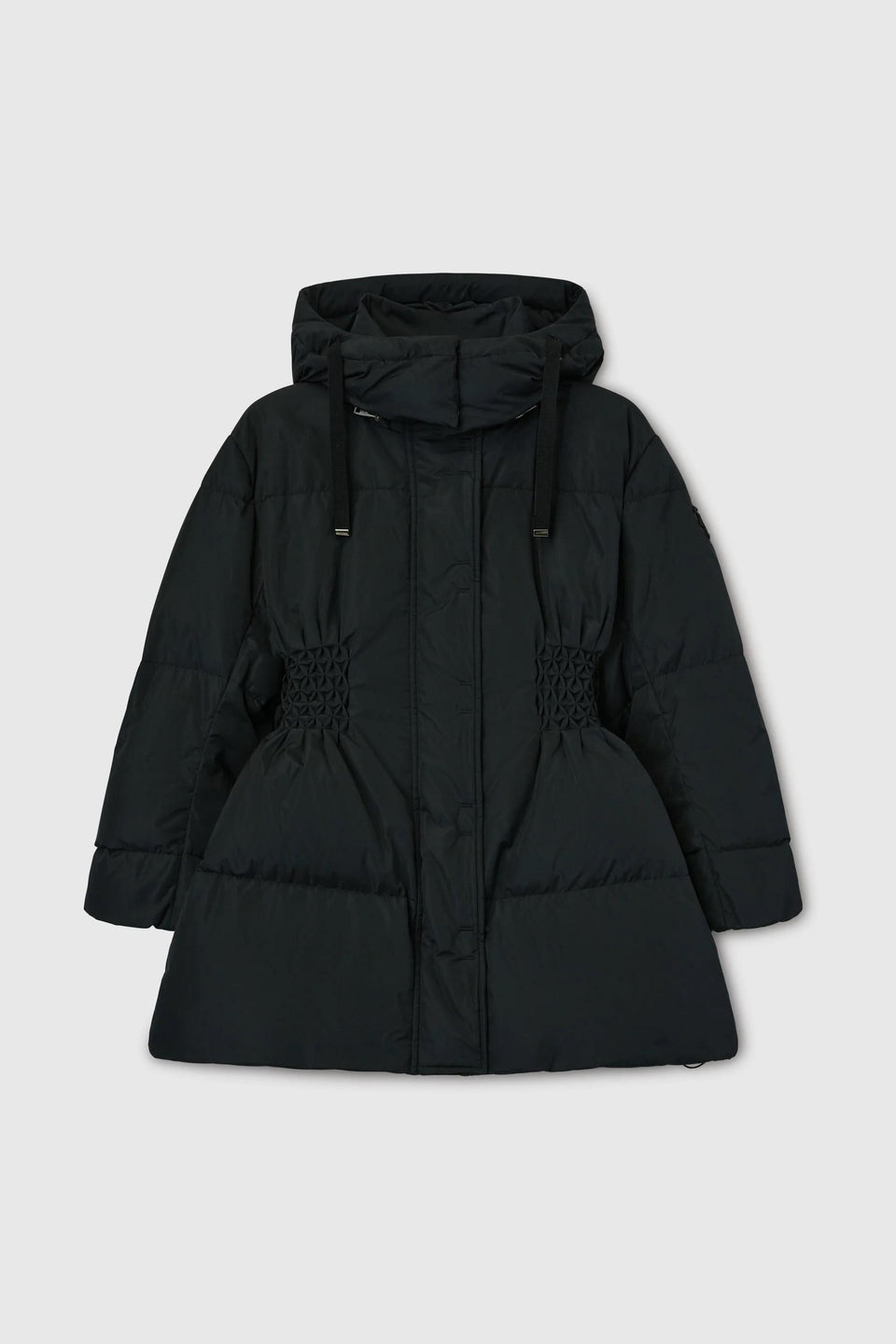 Black fabric down jacket