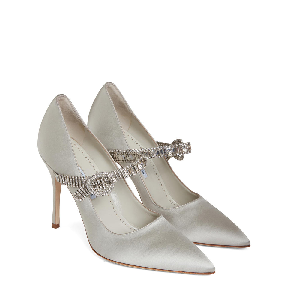 Decolletè "Hamedi" 105 in satin grigia 424-1926 0001 MANOLO BLAHNIK