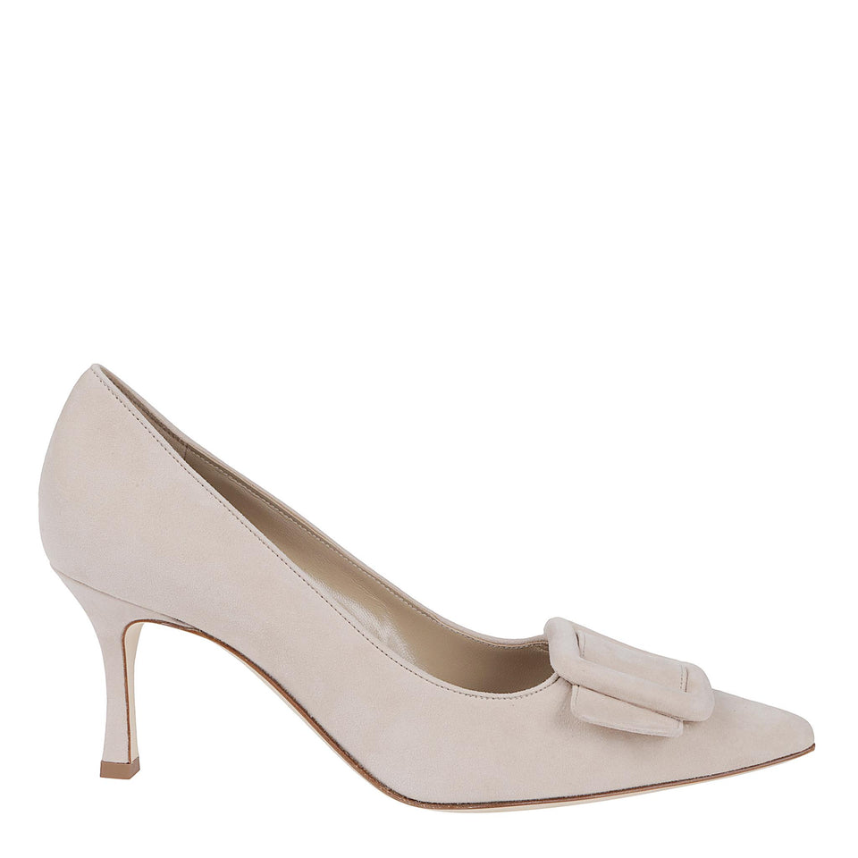 Decolletè "Maysale" 70 in suede nude 219-0373 MNUD MANOLO BLAHNIK