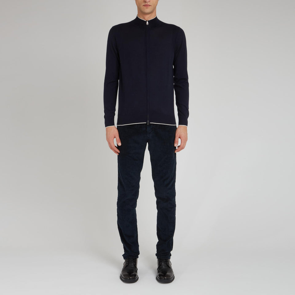 Cardigan in lana blu