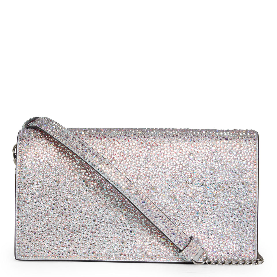 Portafoglio a tracolla ''Loubi 54'' in glitter argento