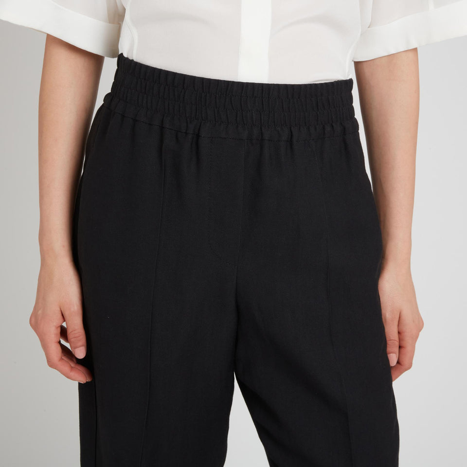 Black fabric trousers