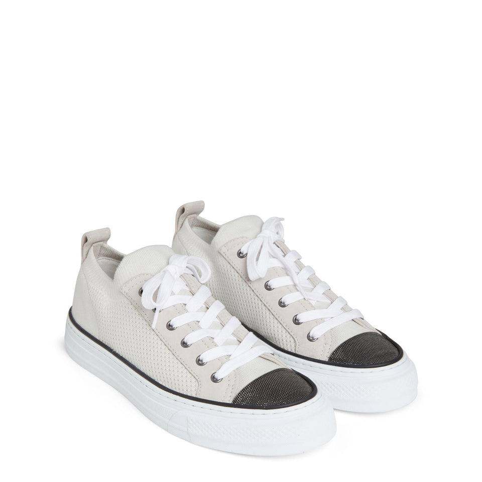 Sneakers in maglia beige MZ35G2650 C9588 BRUNELLO CUCINELLI