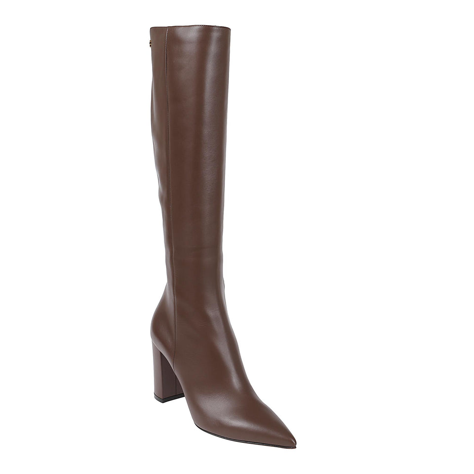Stivale "Lyell" in pelle marrone G80229 85RICVGIBROWN GIANVITO ROSSI