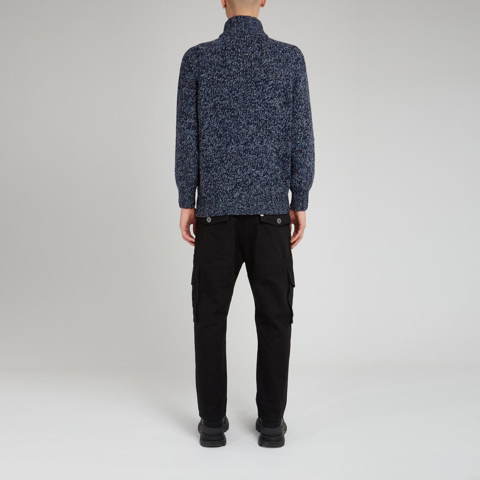 Maglione in lana e cashmere blu