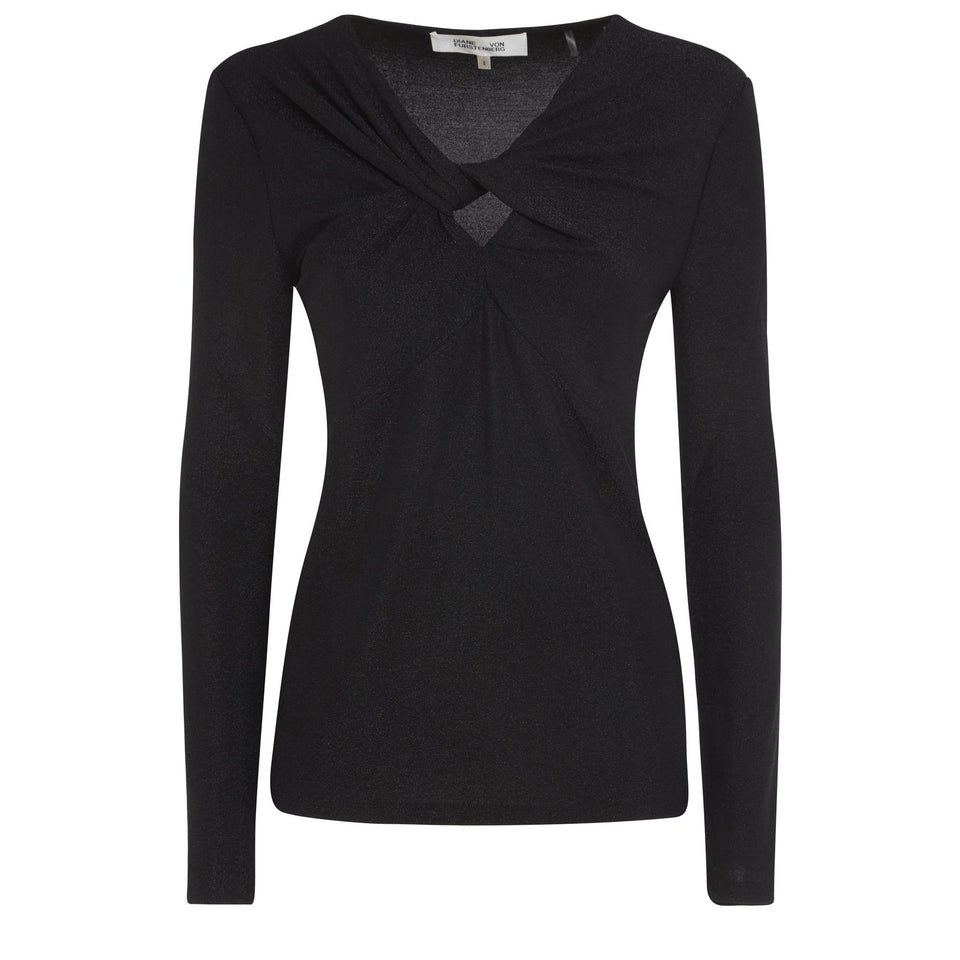 Top "Ursula" in jersey nero