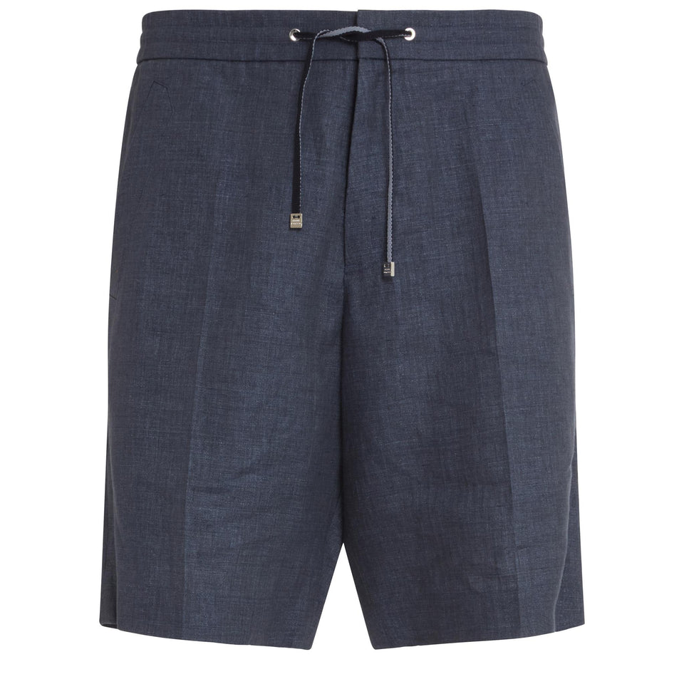Blue linen shorts