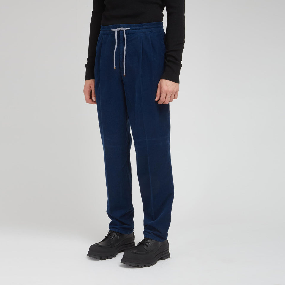 Blue cotton chino trousers