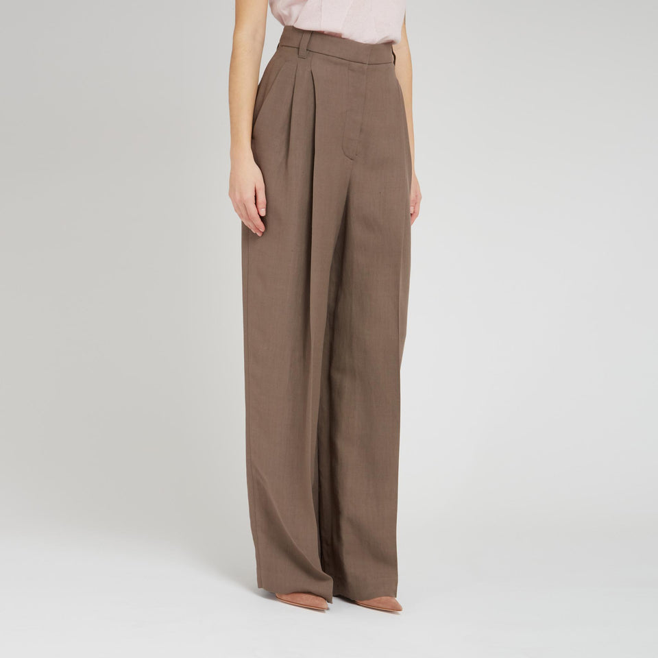 Brown linen trousers