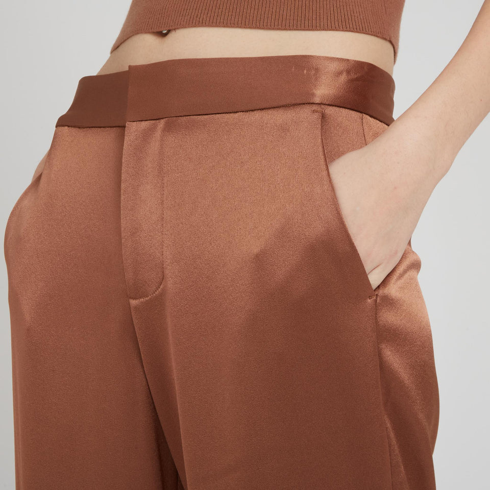 Brown fabric trousers