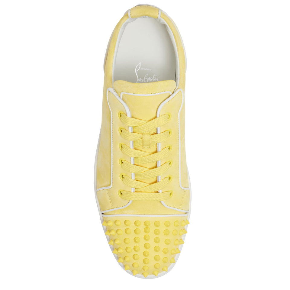 Sneakers ''Varsijunior Spikes'' in suede gialle 1230410 Y308 CHRISTIAN LOUBOUTIN
