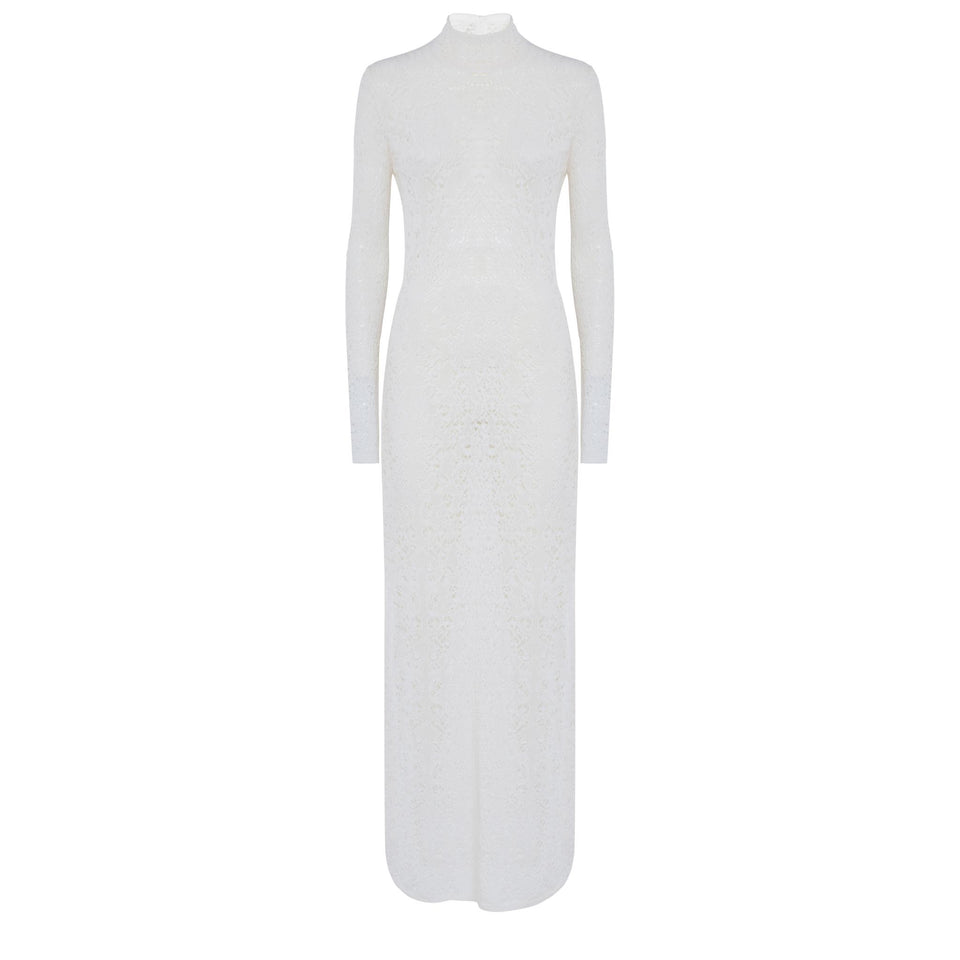 Abito "Lethe" in lana e seta bianco