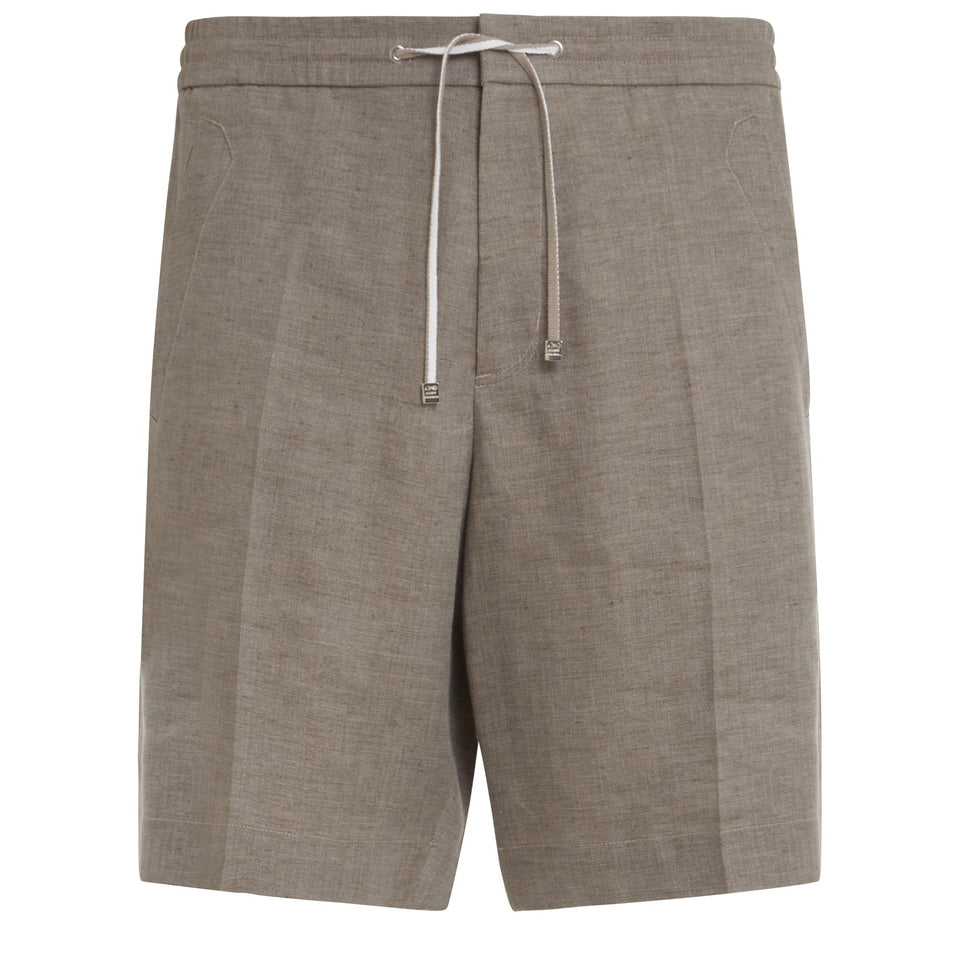 Grey linen shorts