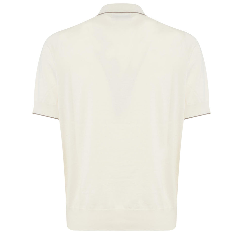 Polo in cashmere bianca