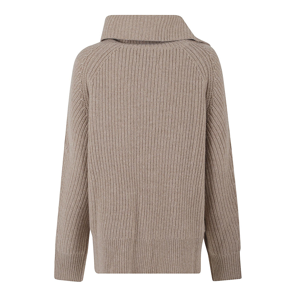 Maglia "Cecil" in cashmere beige CECIL BEIGE LOULOU STUDIO
