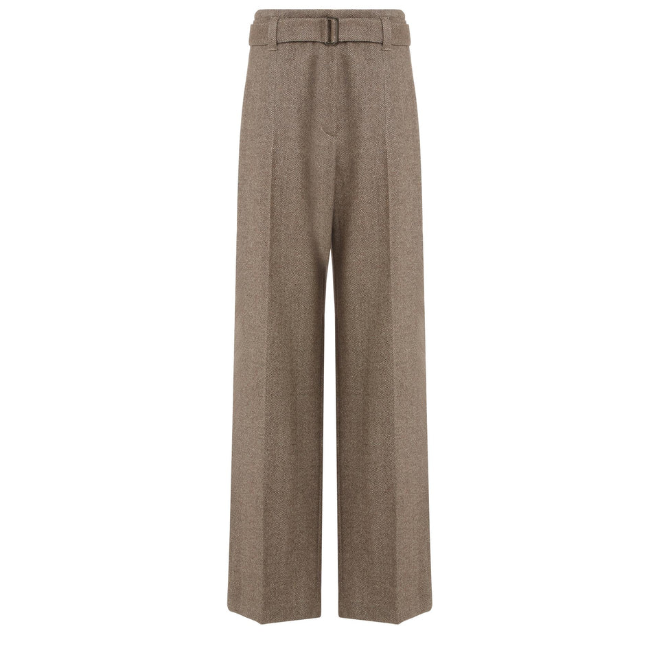 Pantalone in lana marrone
