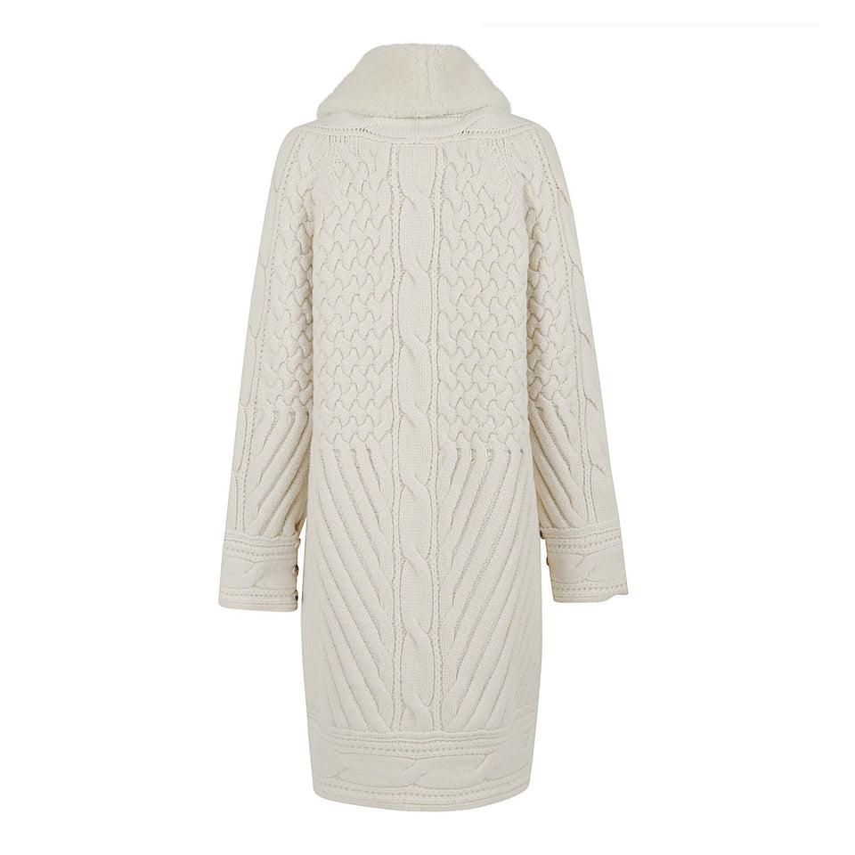 Cappotto in maglia bianco D475D306 SHQTX14800 ERMANNO SCERVINO