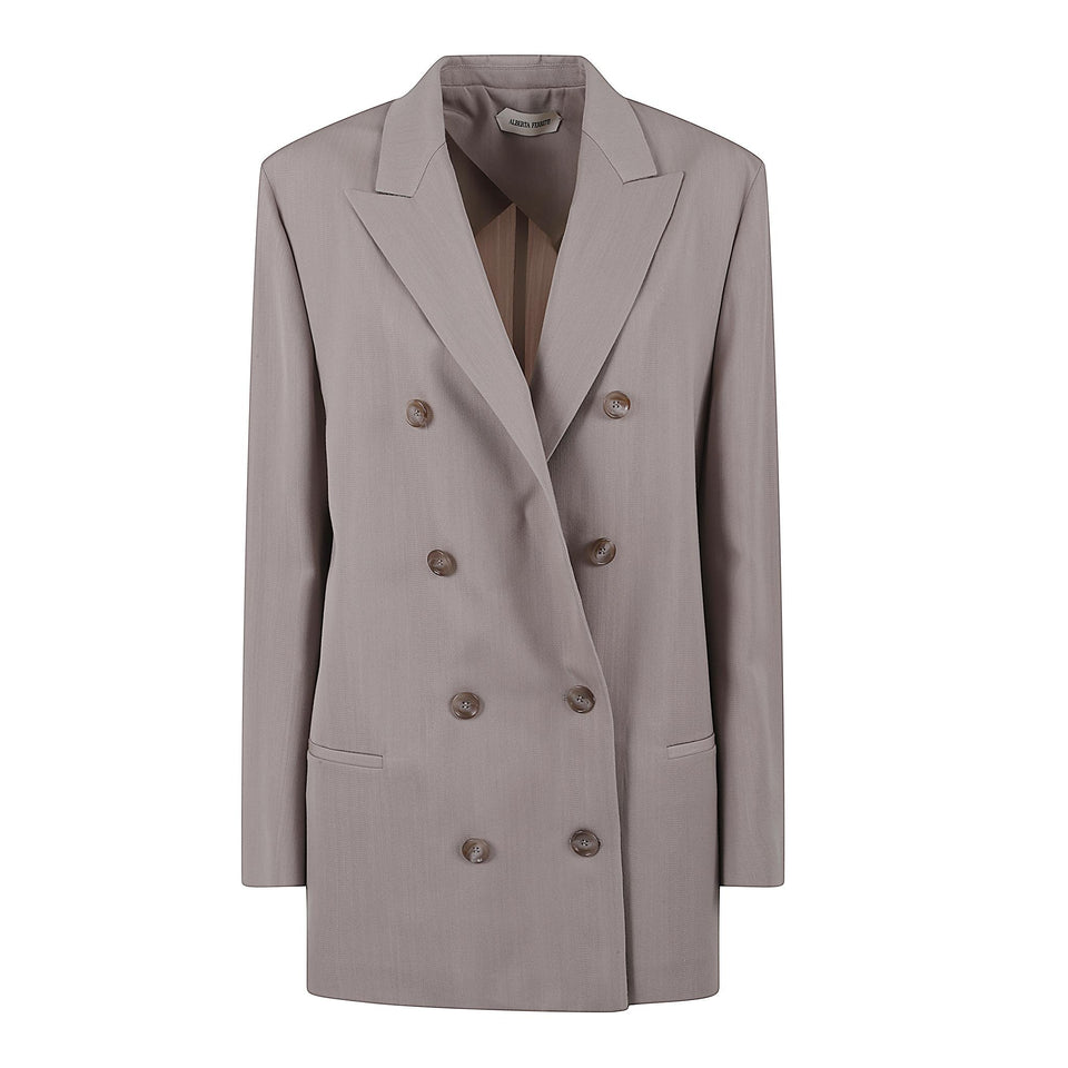 Giacca doppio petto in lana rosa 0503 66380186 ALBERTA FERRETTI