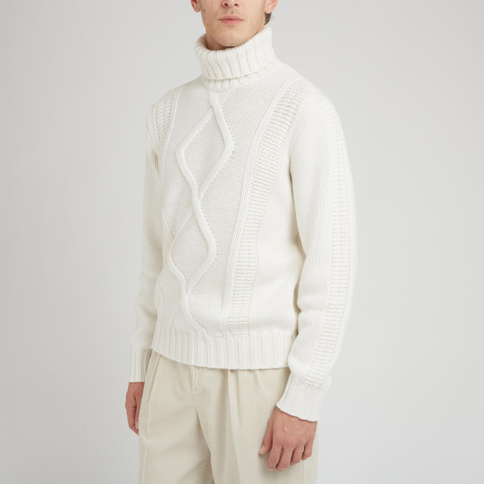 White cashmere sweater