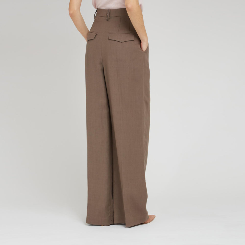 Brown linen trousers