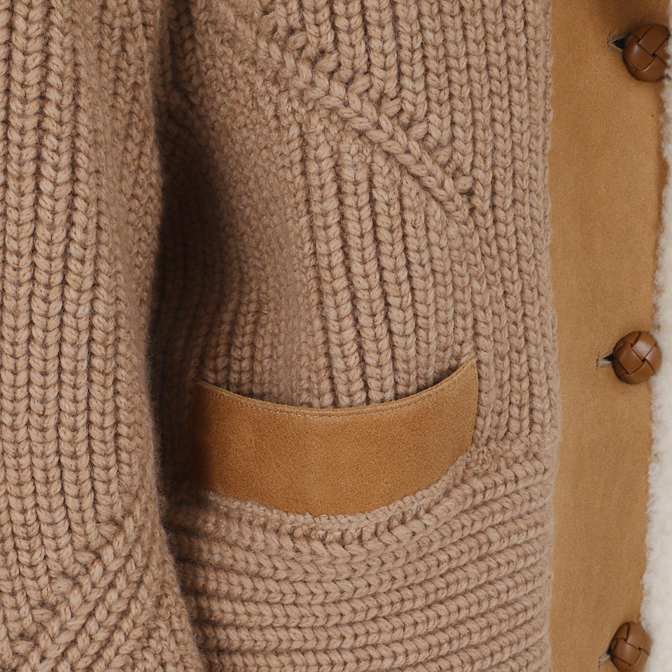 Cappotto in maglia marrone D475D705 SHQTXM4710 ERMANNO SCERVINO