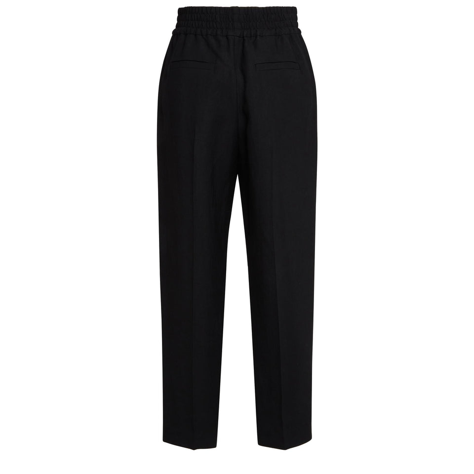 Black fabric trousers