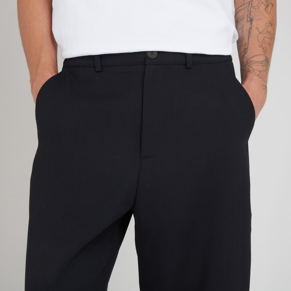 Pantalone oversize in tessuto blu