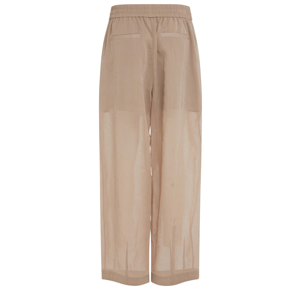 Pantalone in lino beige