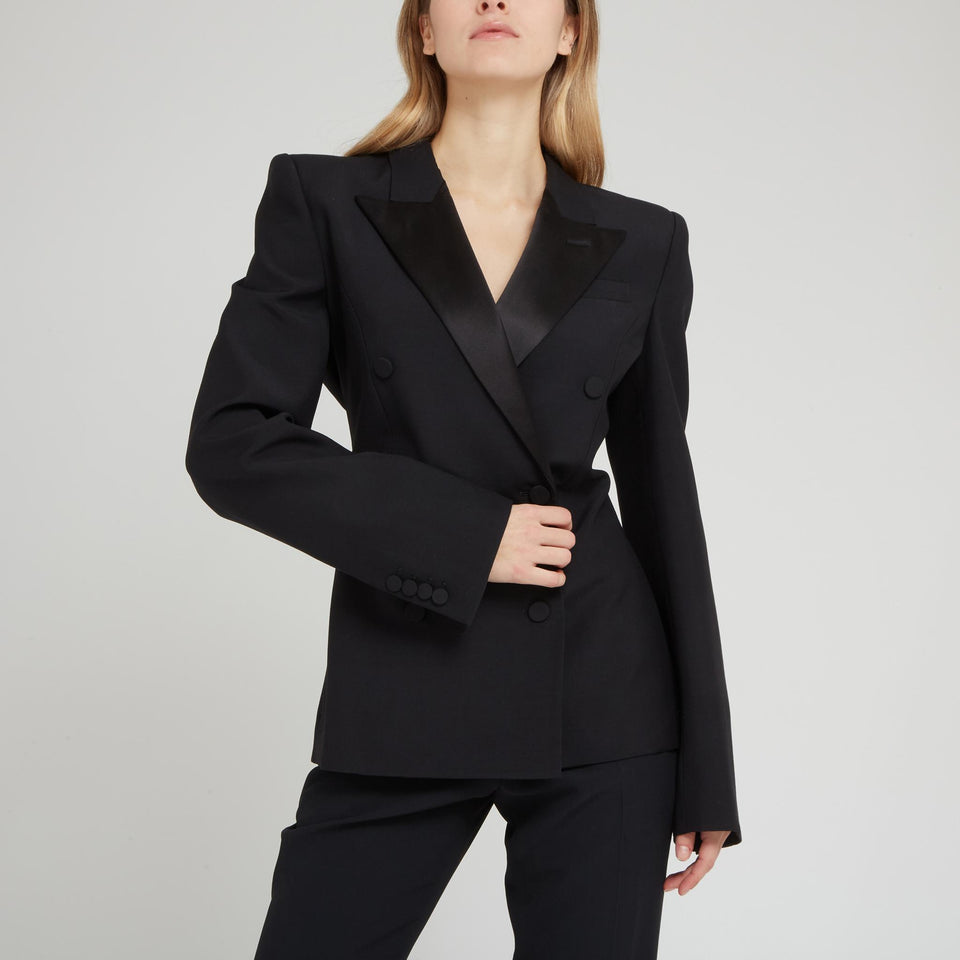 Blazer doppio petto in lana nero