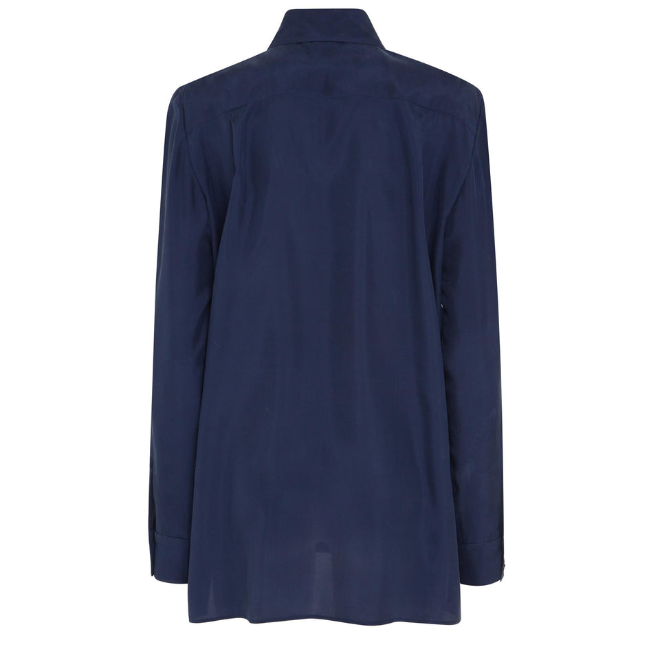 Camicia in seta blu