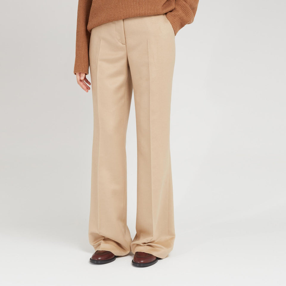 "Vesta" trousers in beige wool