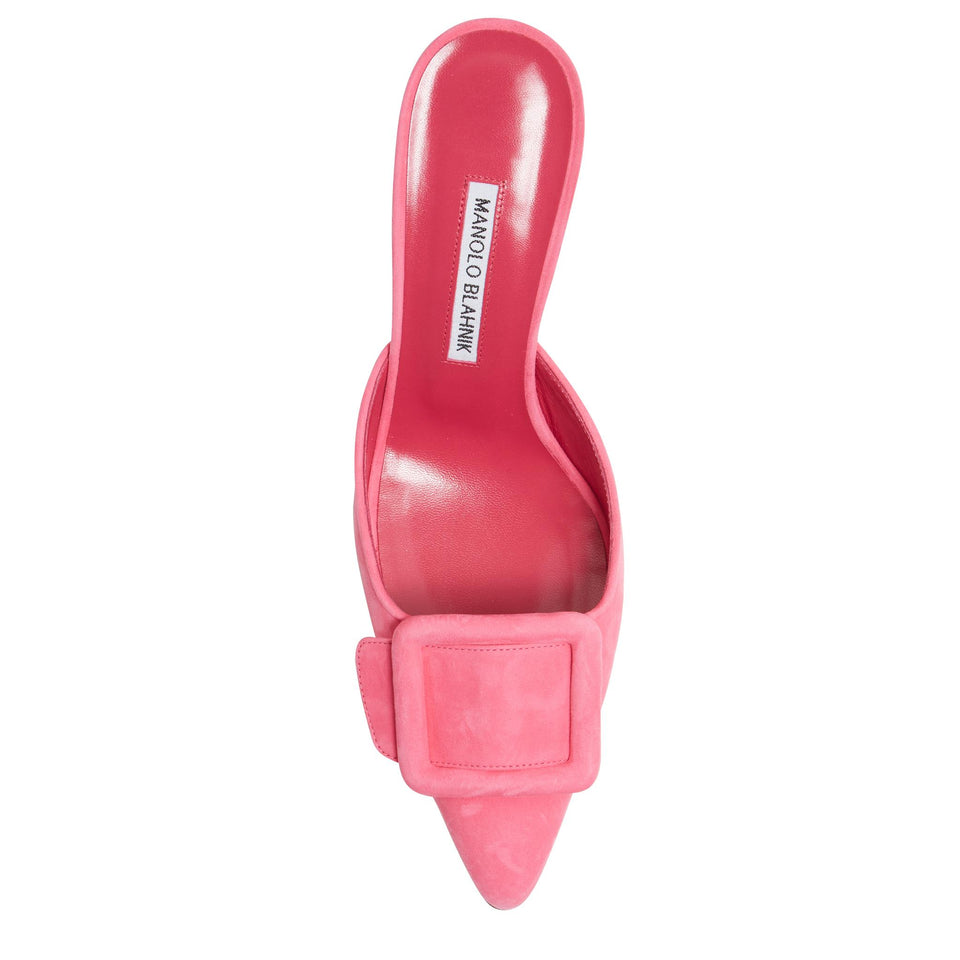 Sandali ''Maysale'' in suede fuxia 9XX-0247 0115 MANOLO BLAHNIK