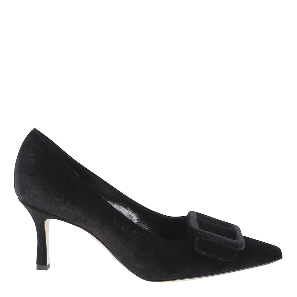 Decolletè "Maysale" 70 in velluto nera 225-1992 BLCK MANOLO BLAHNIK