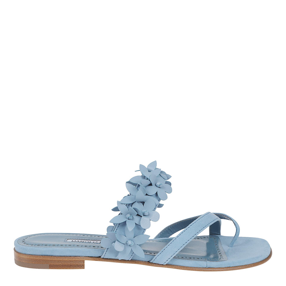 Sandalo "Fiosa" in pelle azzurro 225-1765 MBLU MANOLO BLAHNIK