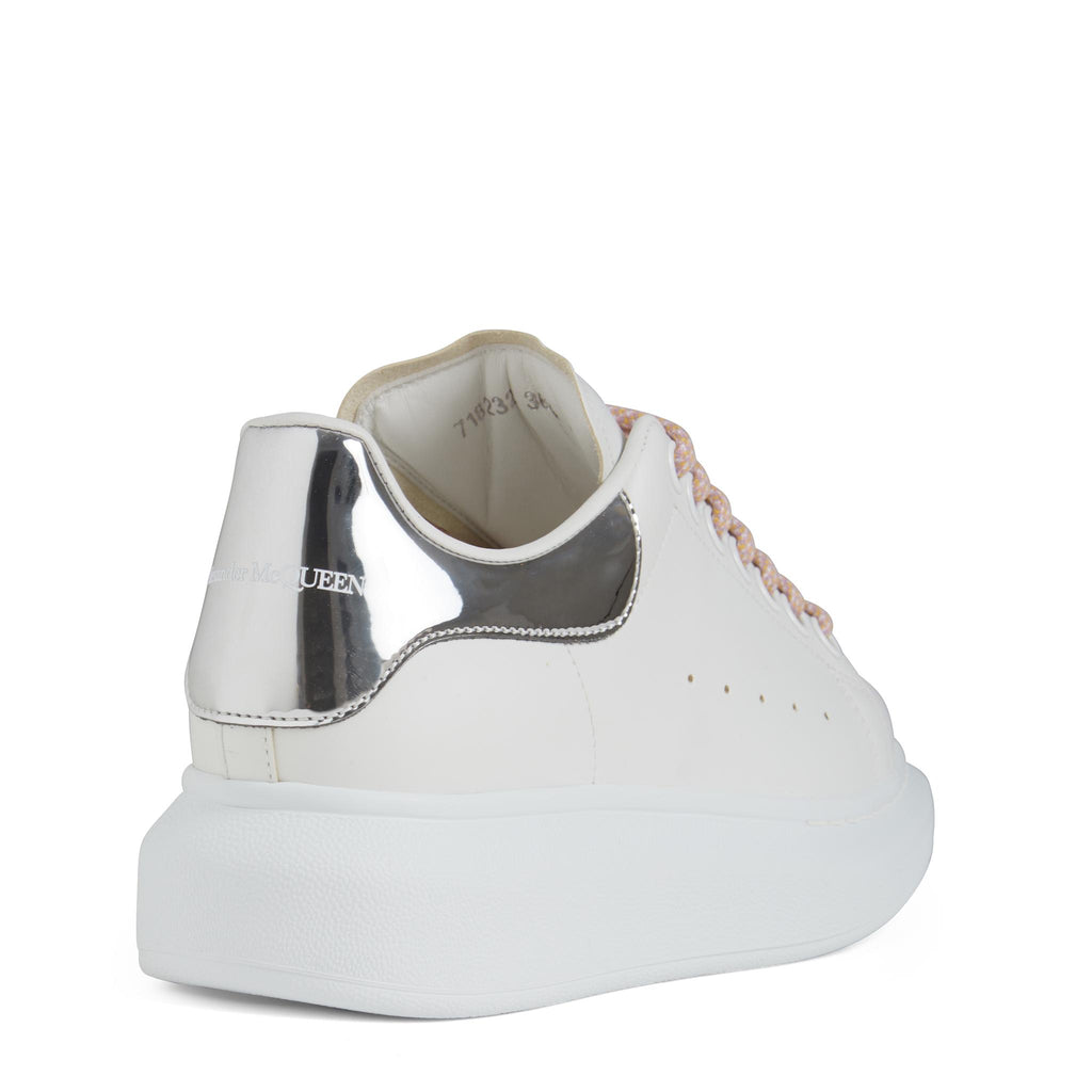 Sneakers oversize in pelle bianca e argento – GIO MORETTI