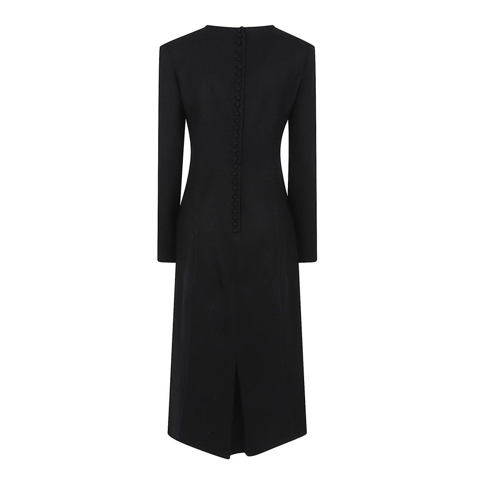 Abito lungo in lana nero D472Q315 WHB95708 ERMANNO SCERVINO