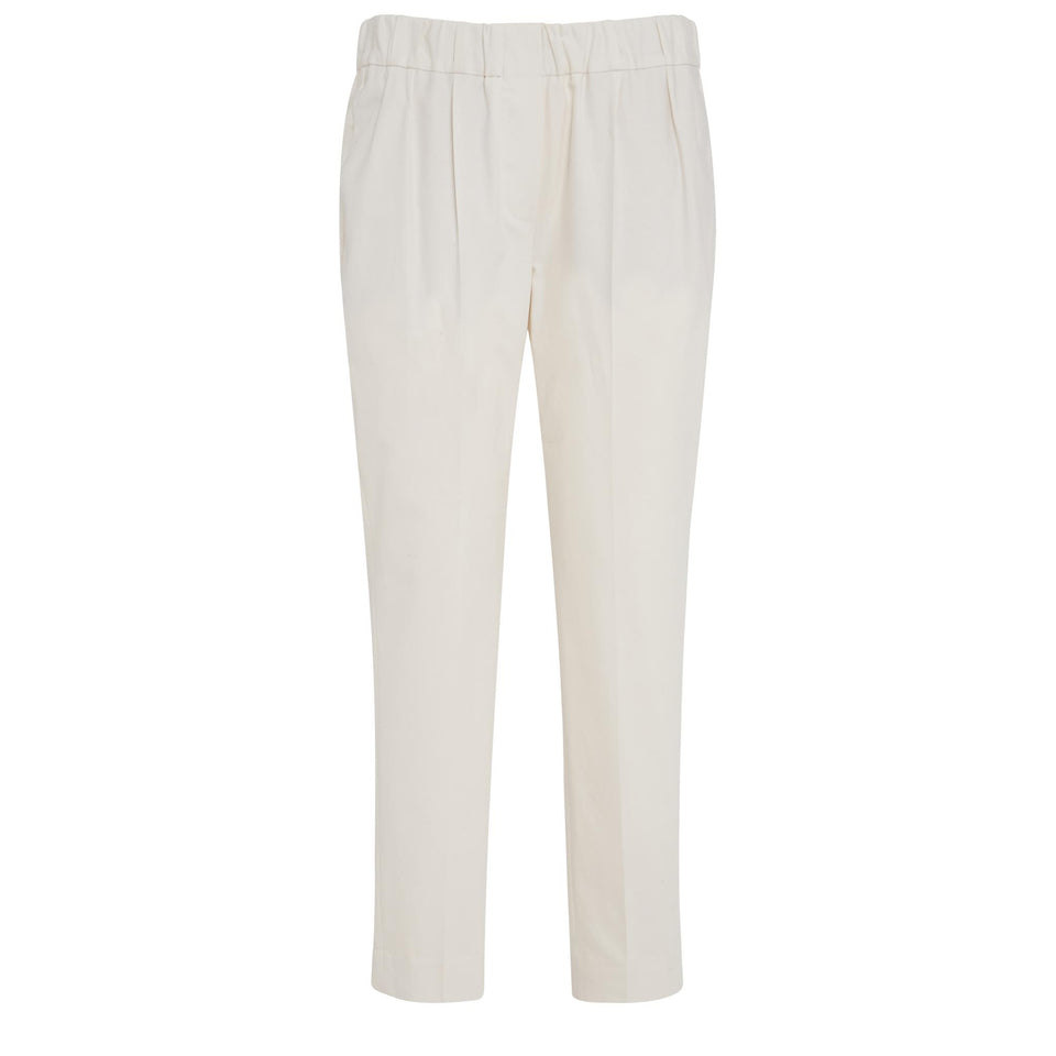 Pantalone in cotone bianco