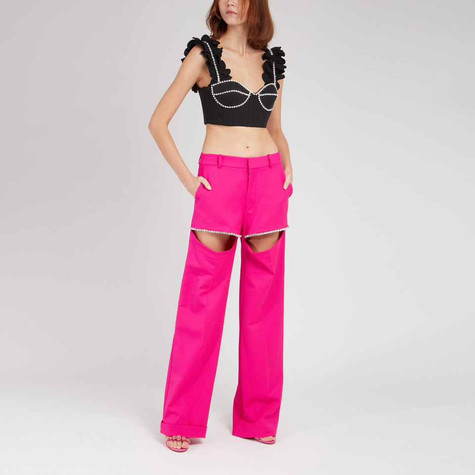 Top crop in cotone bianco - GIO MORETTI