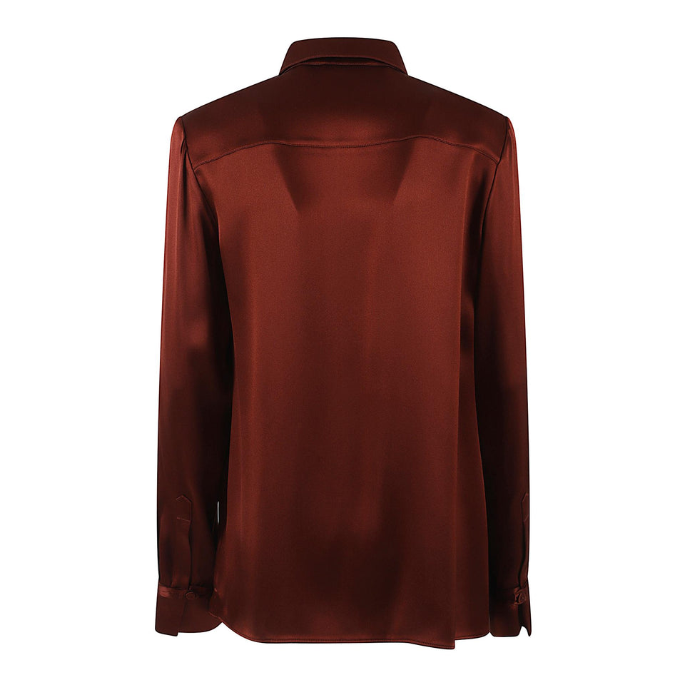 Camicia in seta rossa 1251178 S096BTS GABRIELA HEARST